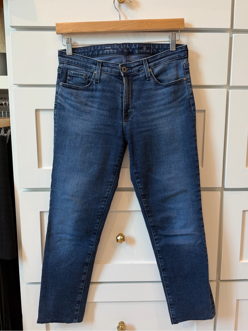 AG Dark Blue Women's Slim Straight Jeans